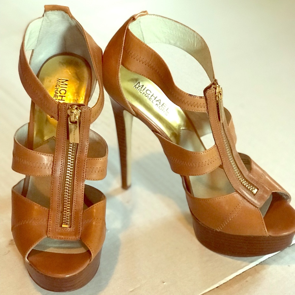 Michael Kors strappy 5” high heel with platform.
